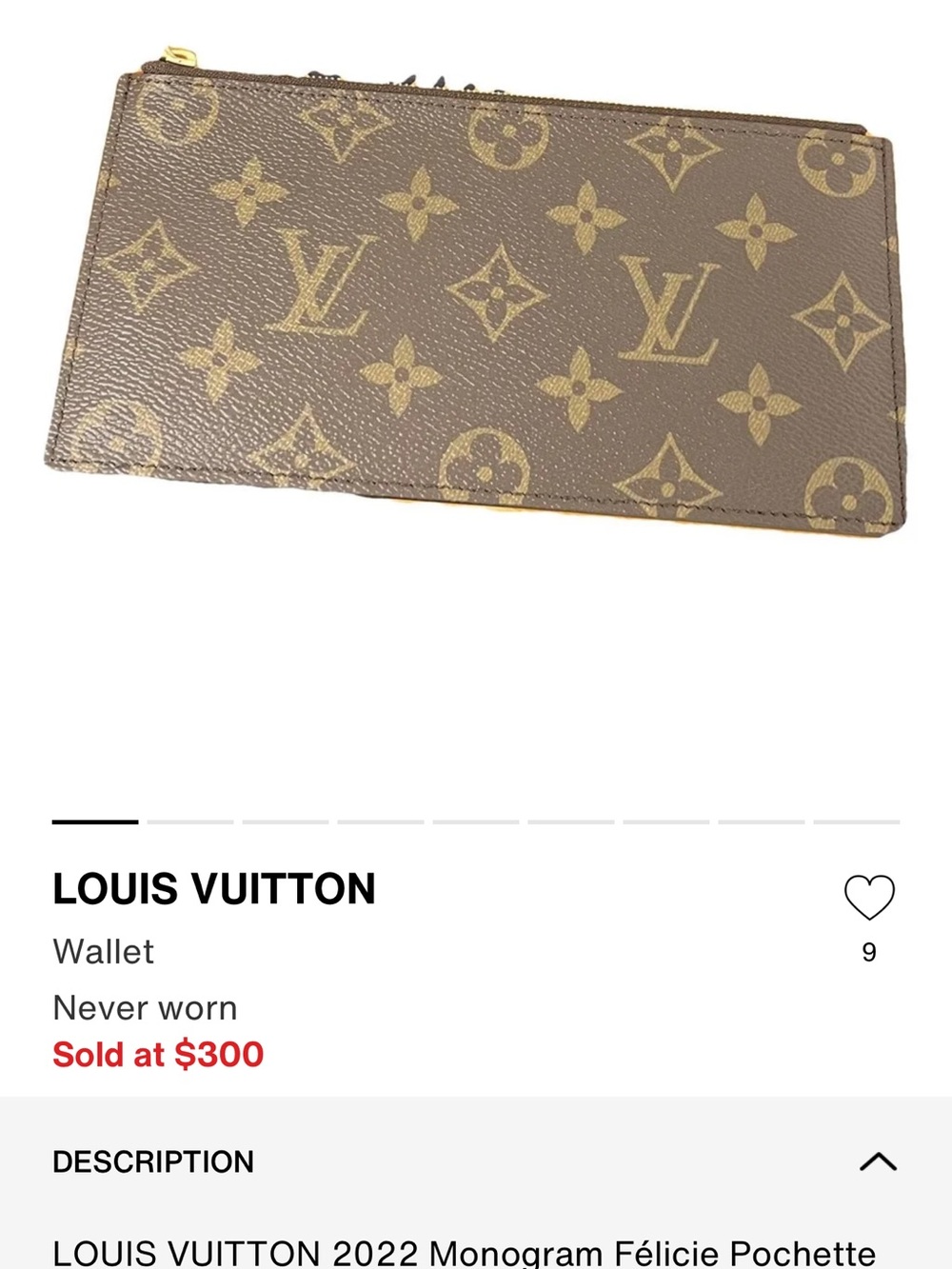 Louis Vuitton Monogram Zip Card Holder in Brown and Gold
